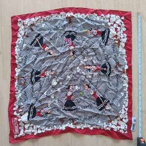 Moschino Red and Gray Graphic Scarf